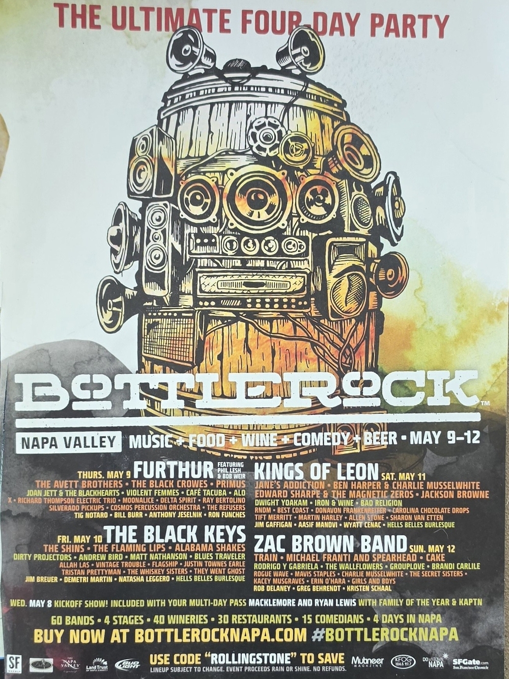 Bottlerock Festival Vibrant multi-color festival print ad 8"x10"
